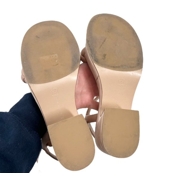 Gianvito Rossi Blush Braided Strap Suede Leather Platform Heel Sandals - Picture 8 of 14